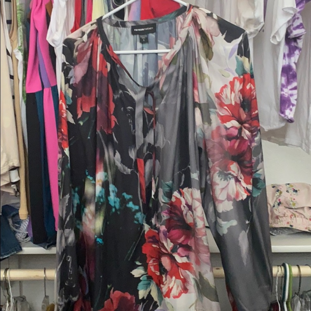 Silk floral blouse